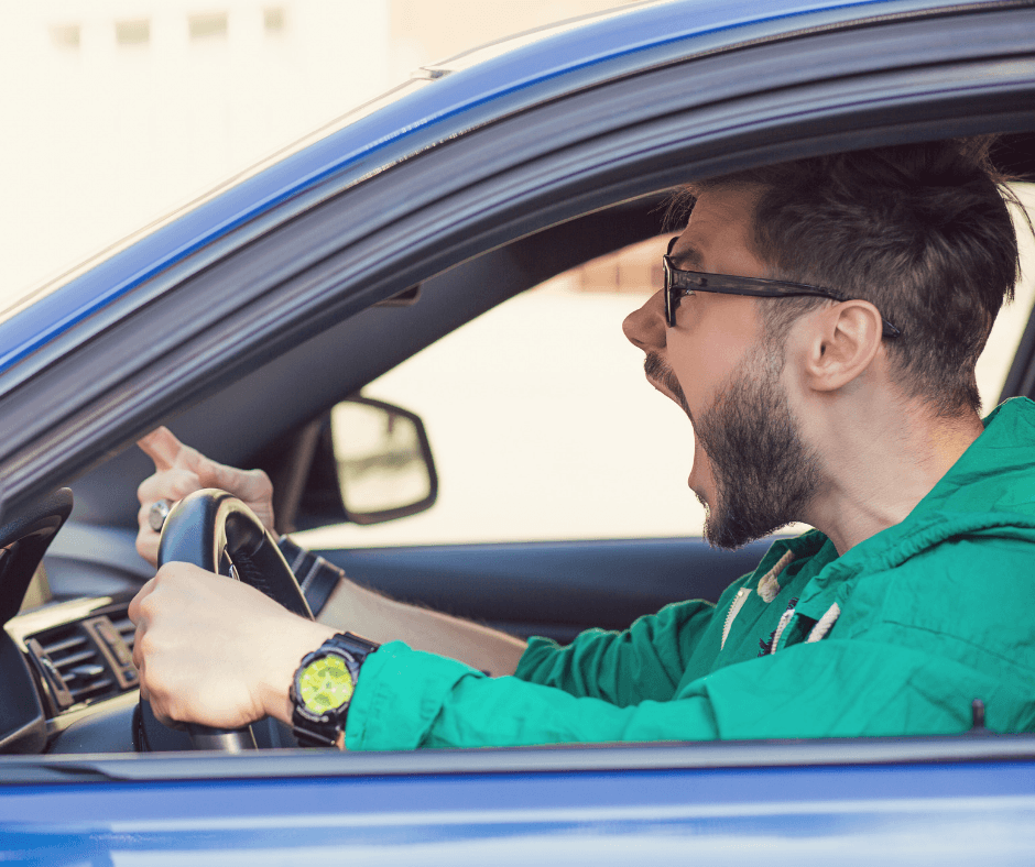 man with road rage